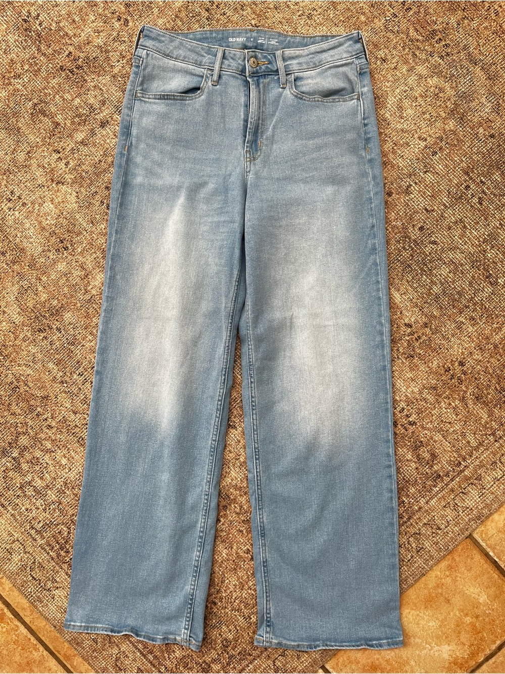 Old Navy Women’s Light Blue Wow High Rise Wide-Leg Jeans 8